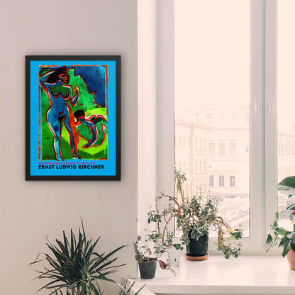 Bathing Woman (Moritzburg) by Ernst Ludwig Kirchner Framed Print 