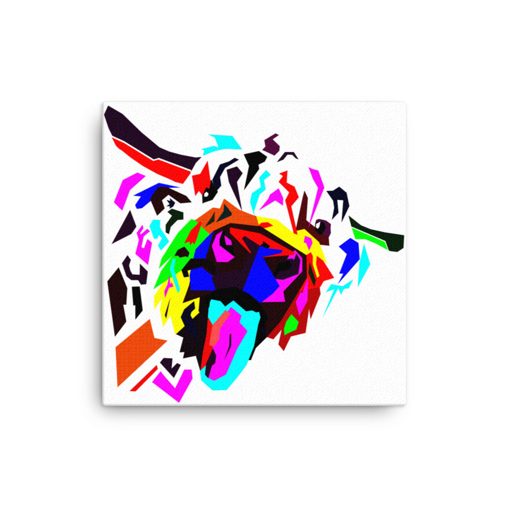 Highland Cow WPAP Canvas Print