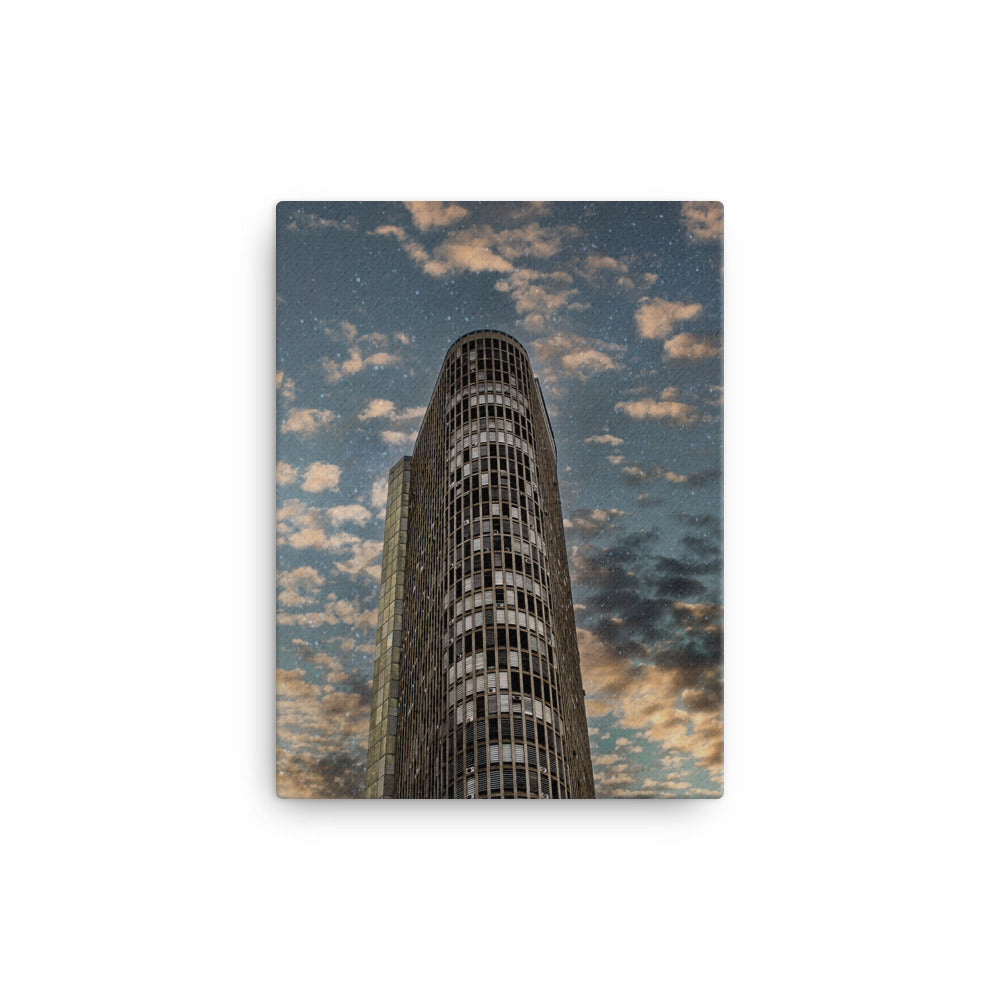 Building with Galaxy Sky Canvas Print