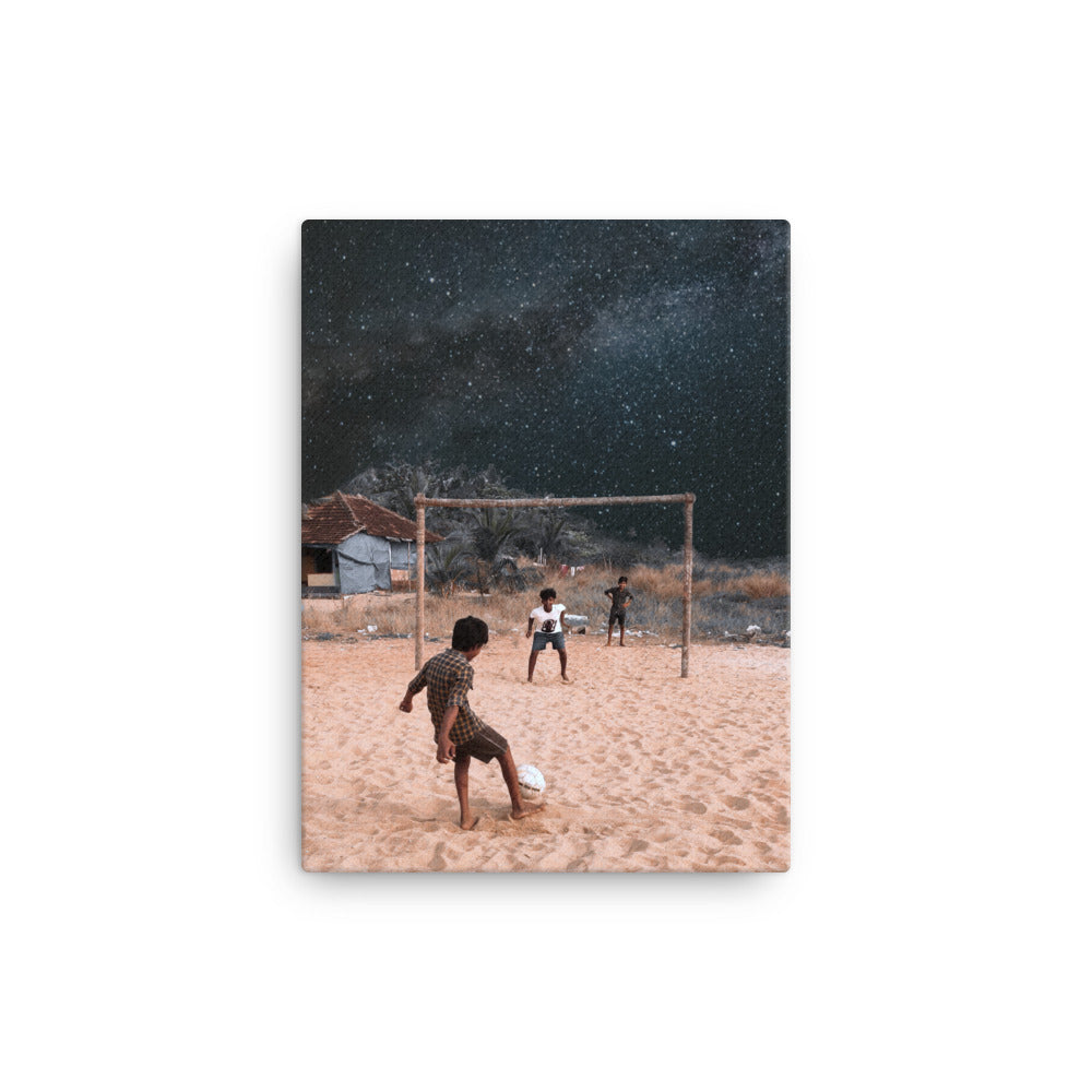 Galactic Kids Football Canvas Print