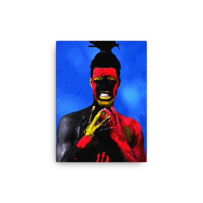 Painted Tribal Man Canvas Print
