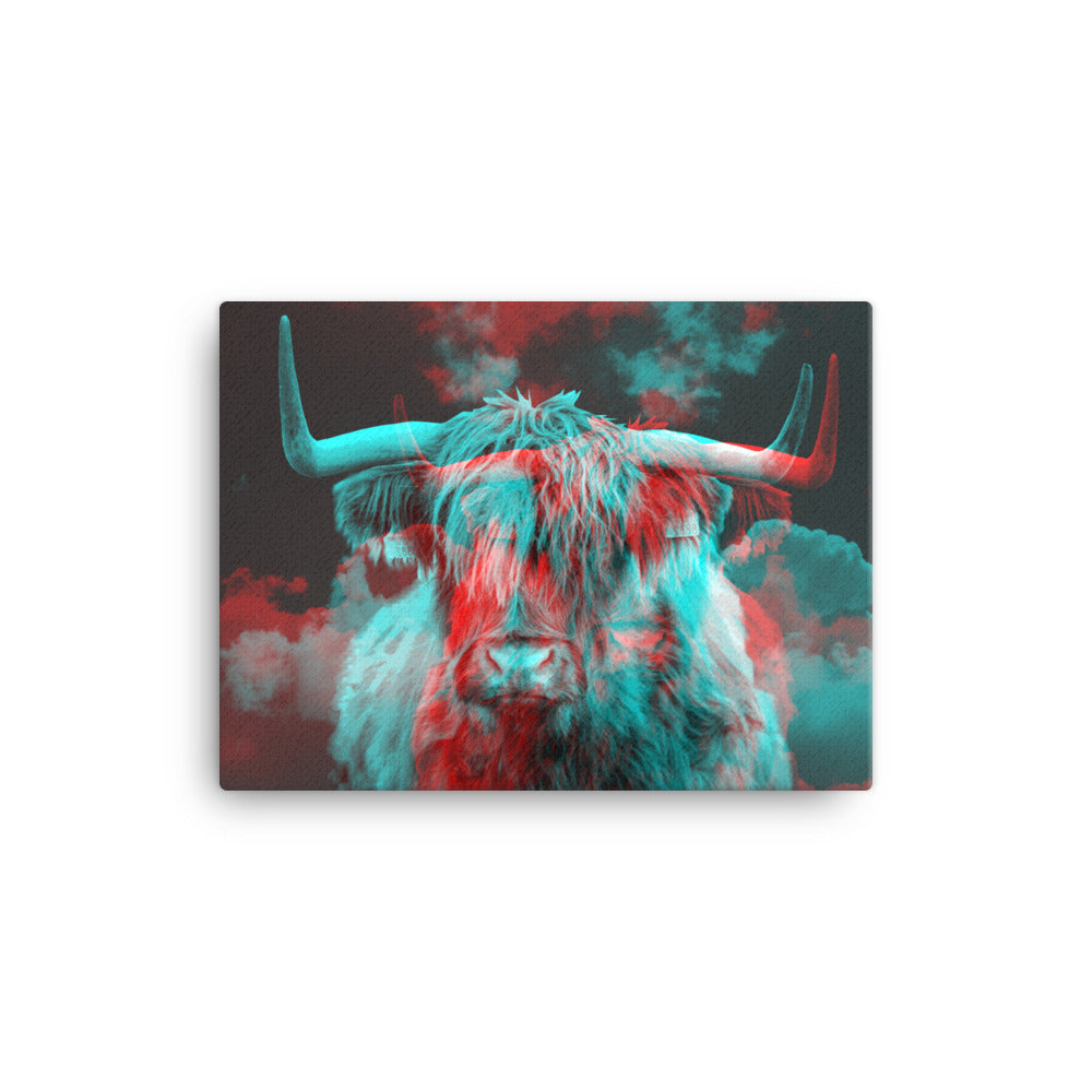 Highland Cow Distortion Canvas Print