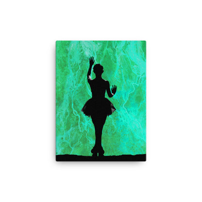 Ballerina with Green Illumination Canvas Print
