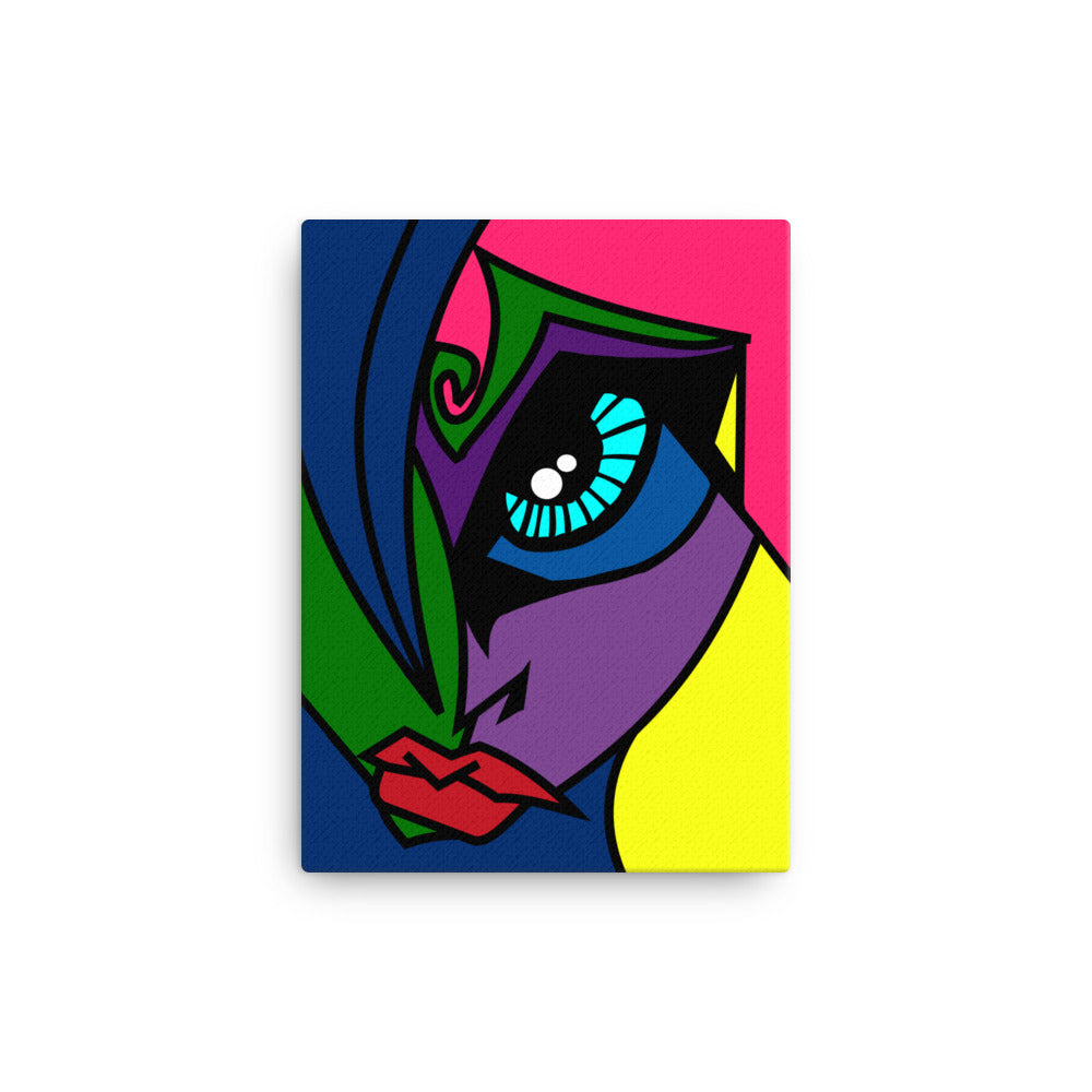 Abstract Face in Lines Canvas Print