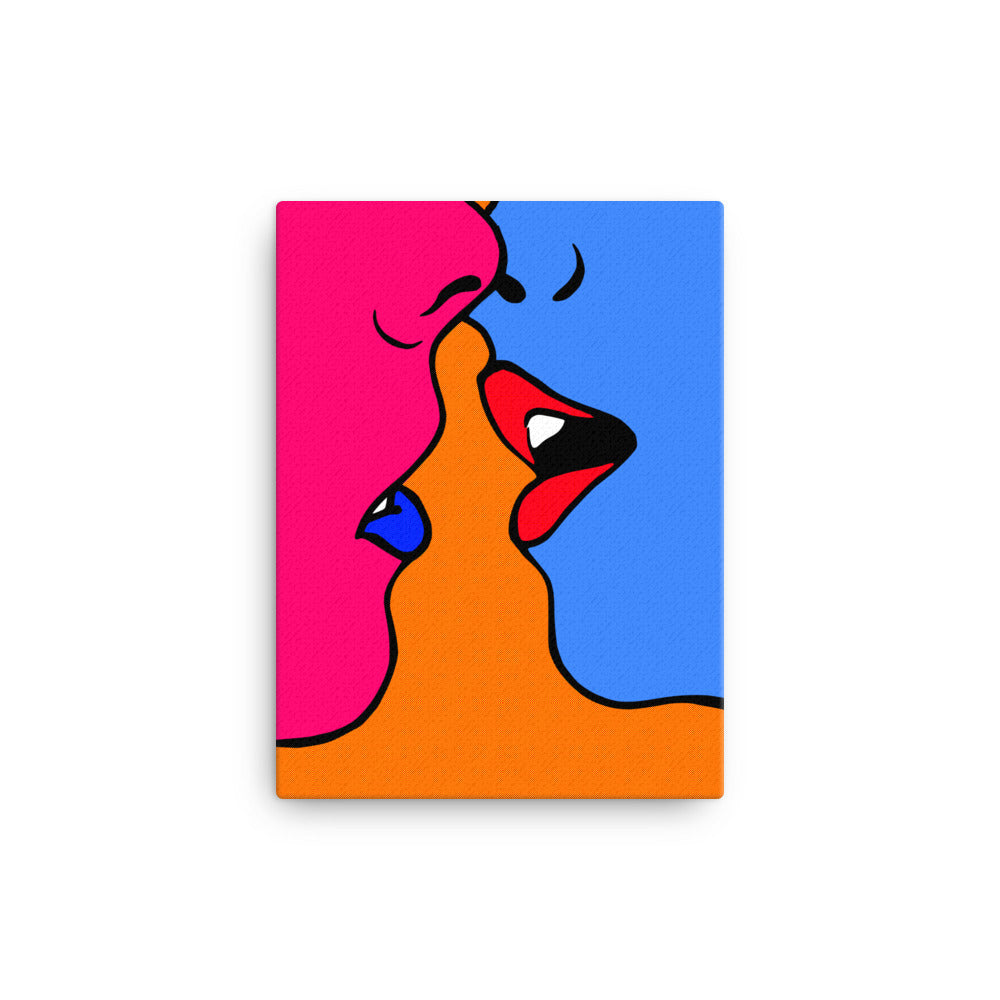 Kissing in Color Canvas Print