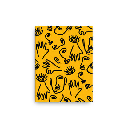 Yellow Doodle Canvas Print