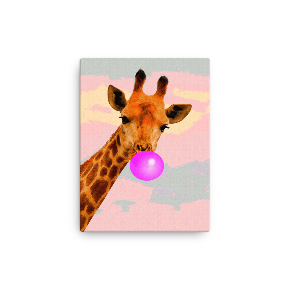 Bubble Gum Giraffe Canvas Print