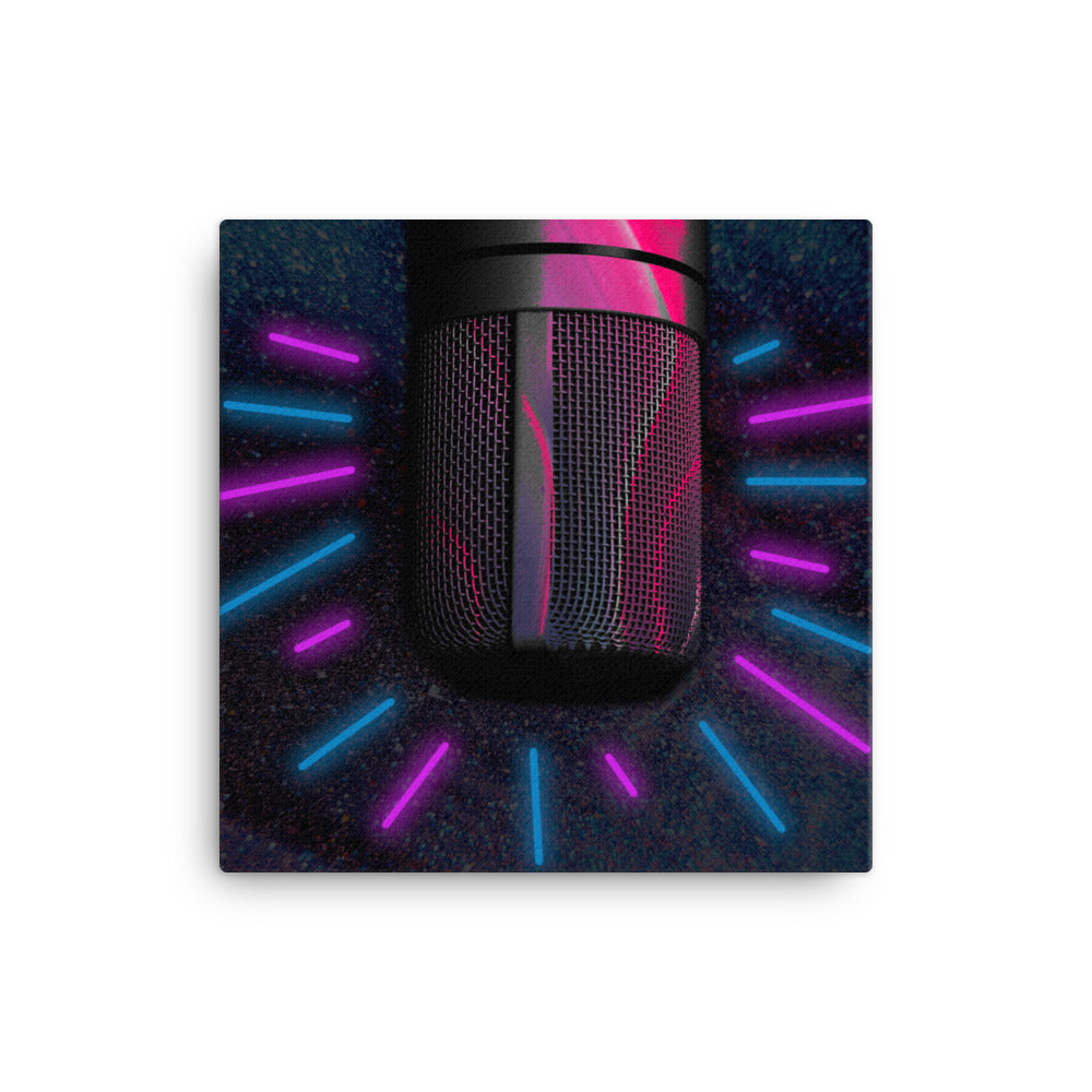 Neon Hot Mic Canvas Print