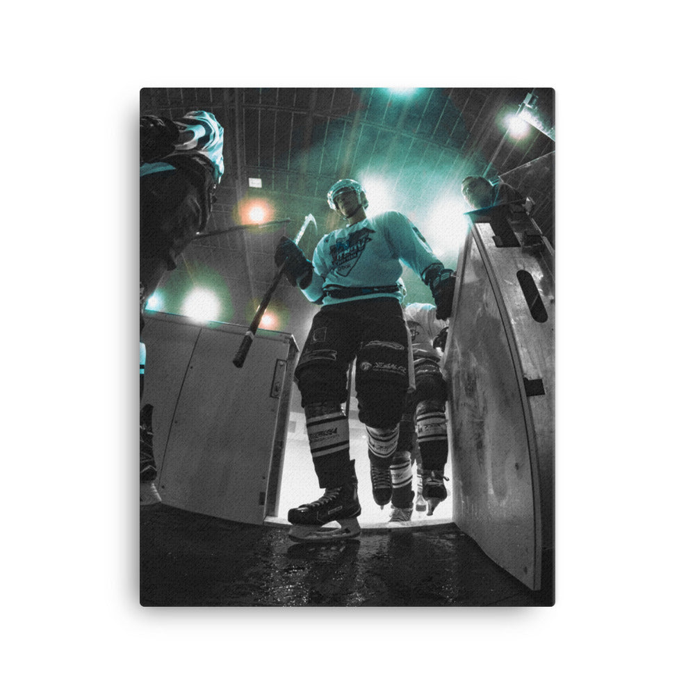 Under the Hockey Lights Canvas Print