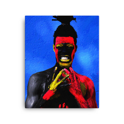 Painted Tribal Man Canvas Print