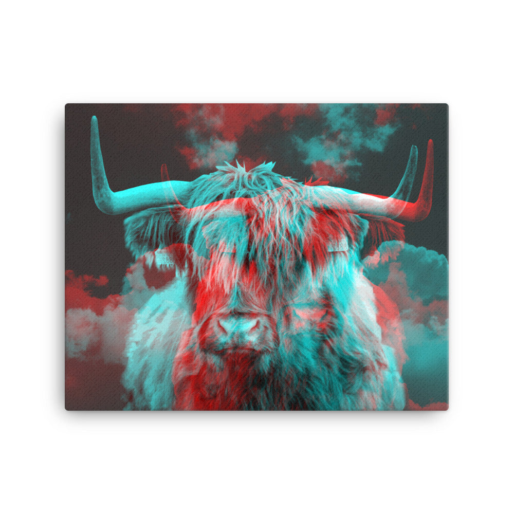 Highland Cow Distortion Canvas Print