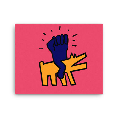 Riding Barking Dog Canvas Print