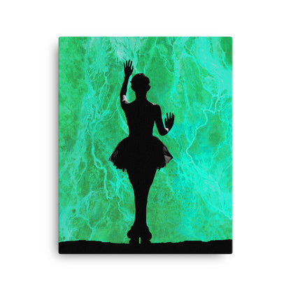 Ballerina with Green Illumination Canvas Print