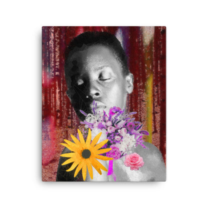 Floral Deep Mist Canvas Print