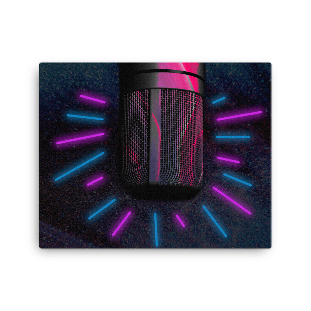 Neon Hot Mic Canvas Print