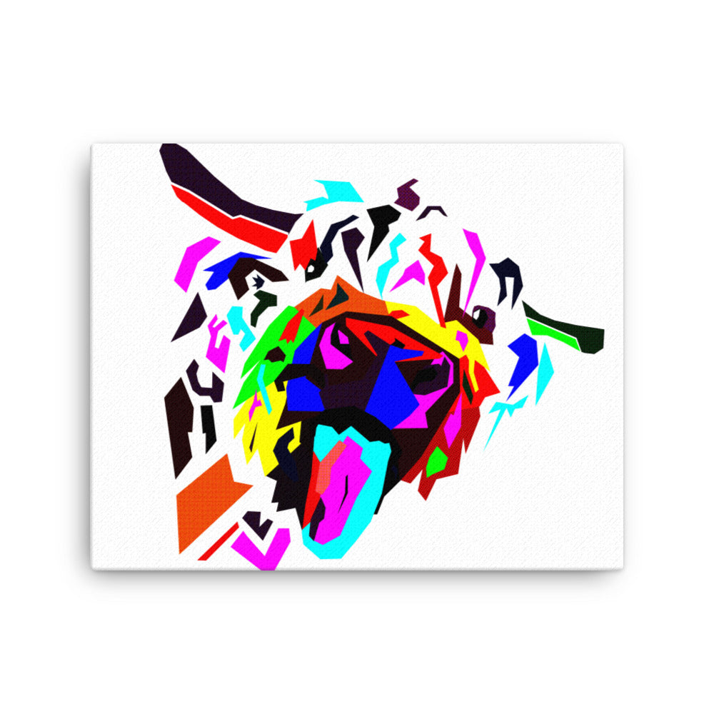 Highland Cow WPAP Canvas Print