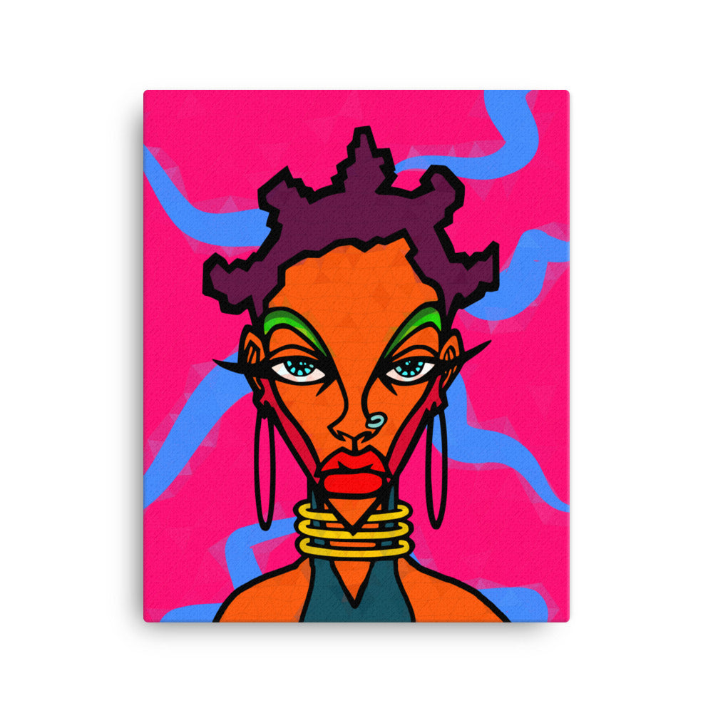 Doodled Face Canvas Print