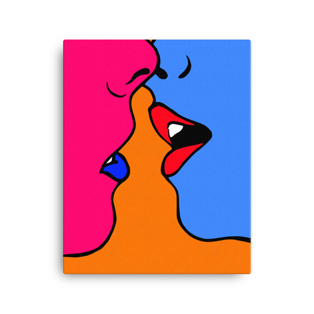 Kissing in Color Canvas Print