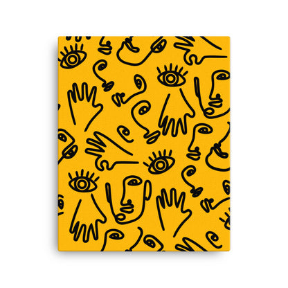 Yellow Doodle Canvas Print