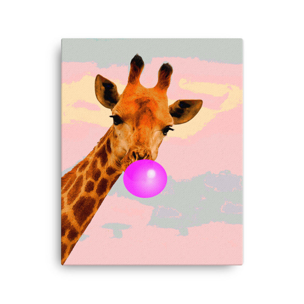 Bubble Gum Giraffe Canvas Print