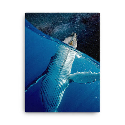 Whale in Space Canvas Print