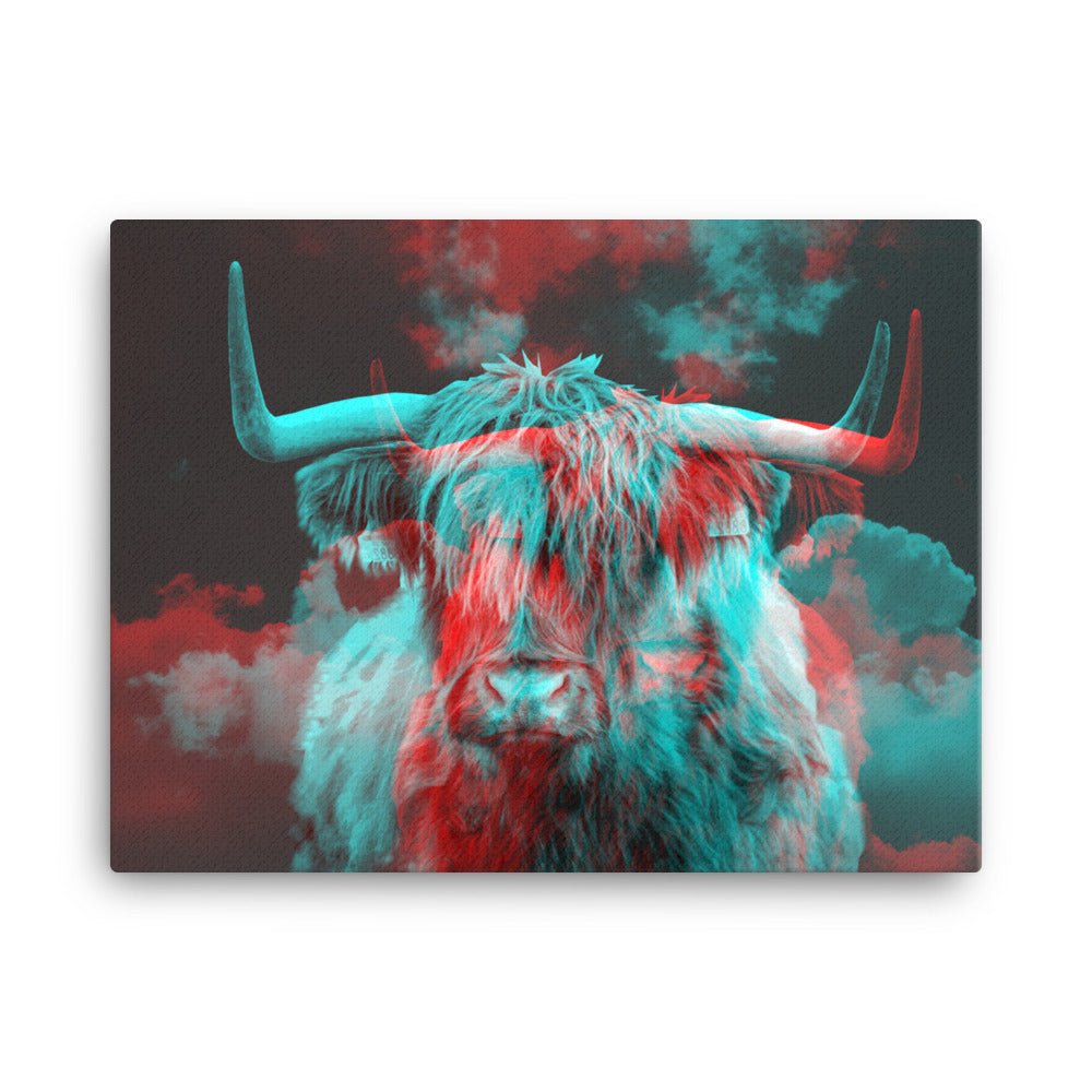 Highland Cow Distortion Canvas Print