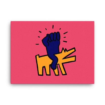 Riding Barking Dog Canvas Print
