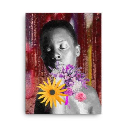 Floral Deep Mist Canvas Print