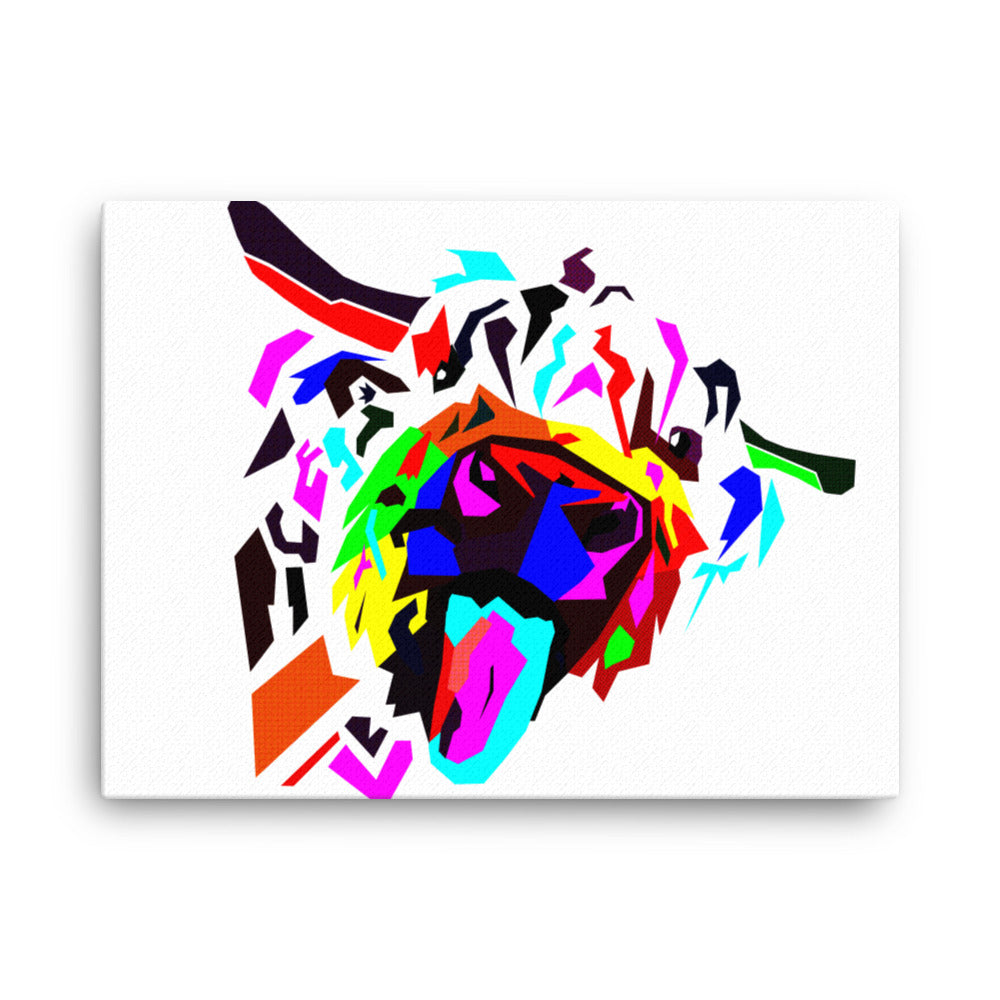 Highland Cow WPAP Canvas Print