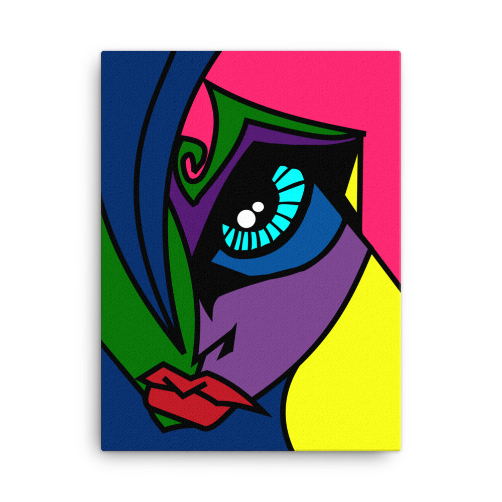 Abstract Face in Lines Canvas Print