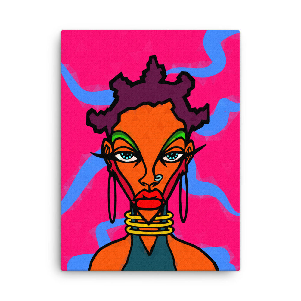 Doodled Face Canvas Print