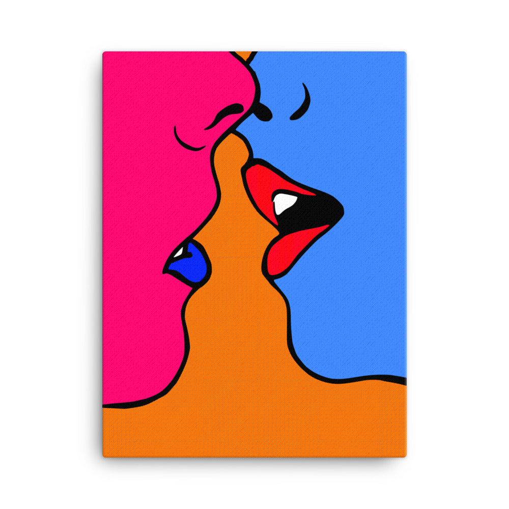 Kissing in Color Canvas Print