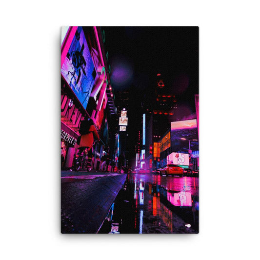 neon street wall art canvas print 