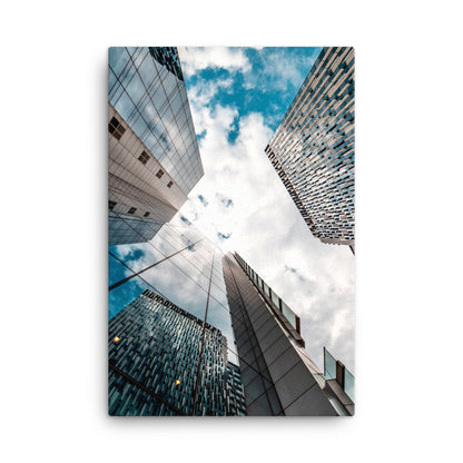 Building blue sky canvas