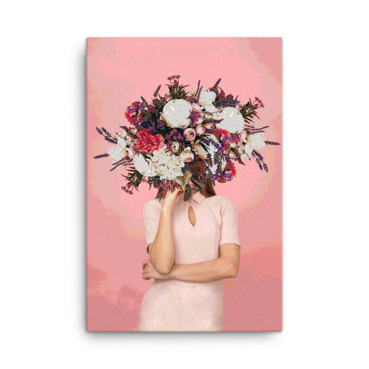 floral head canvas wall art print 