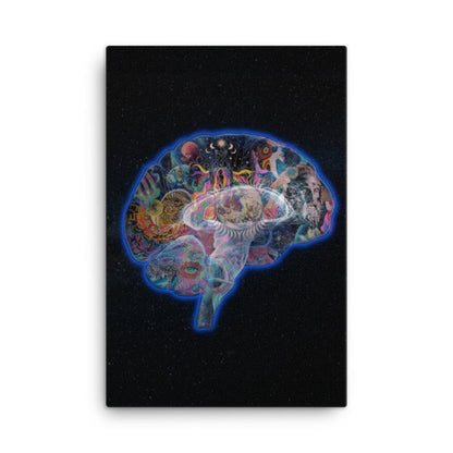 trippy art of the brain canvas wall art print 