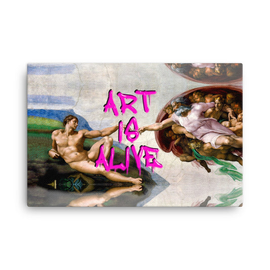 creation of adam by michelangelo graffitied 