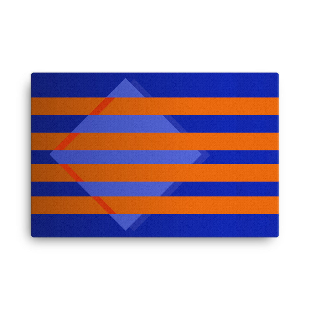 Blue & Orange Abstract Canvas Print