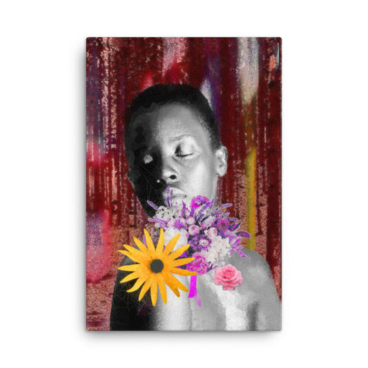 Floral Deep Mist Canvas Print