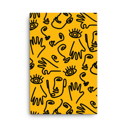 Yellow Doodle Canvas Print