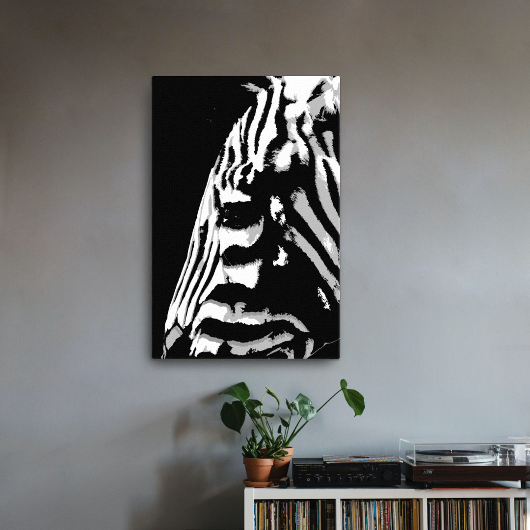 zebra close up canvas print 