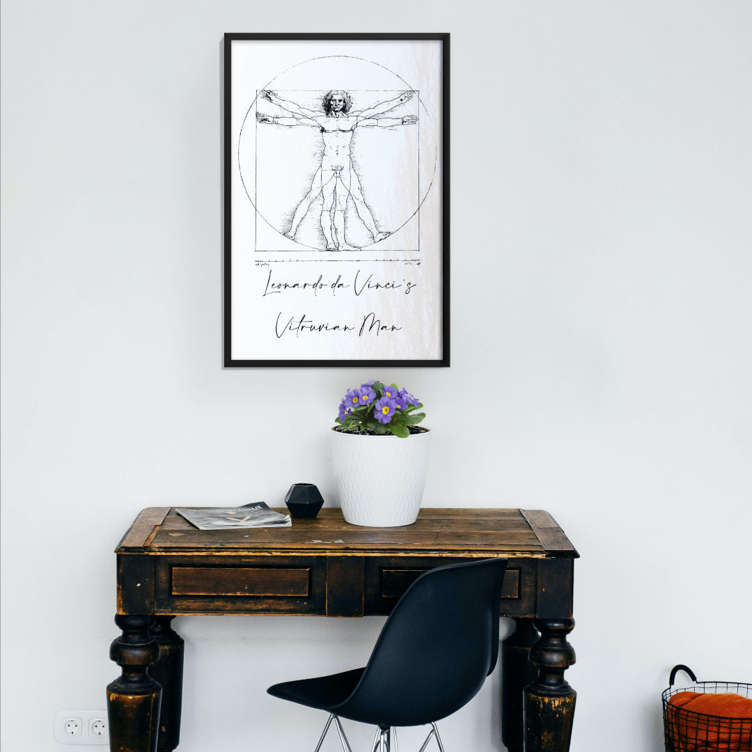 Leonardo da Vinci's Vitruvian Man framed wall art 