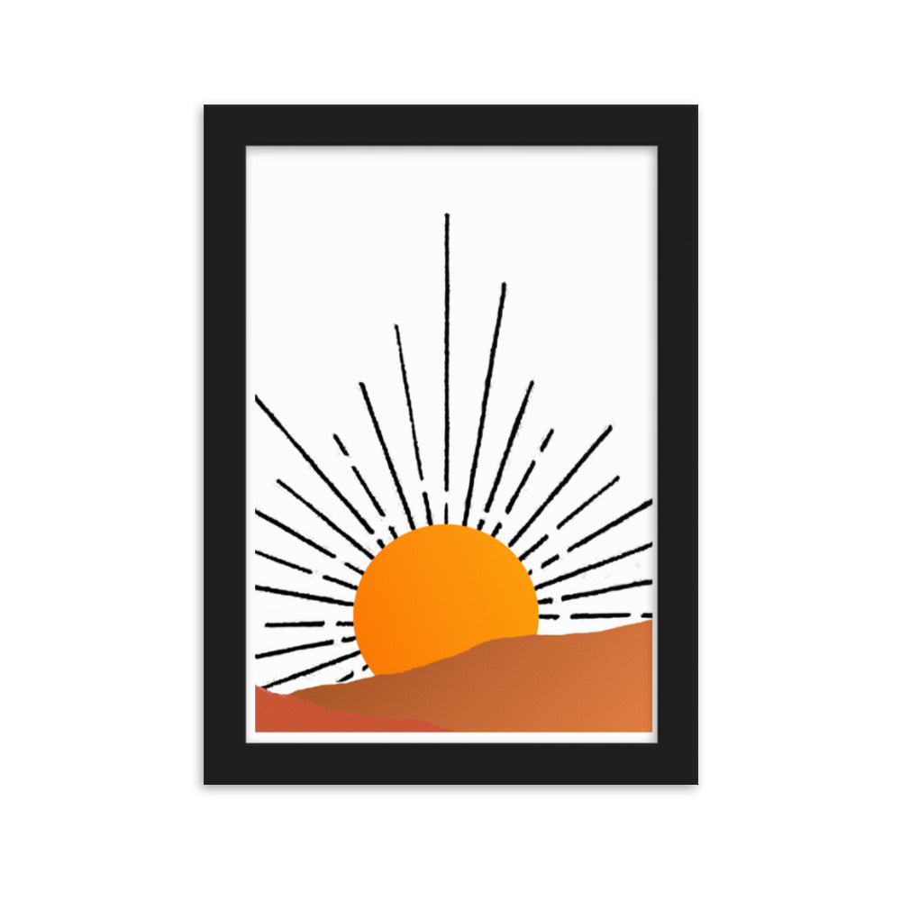 Sunrise over Desert Framed Print