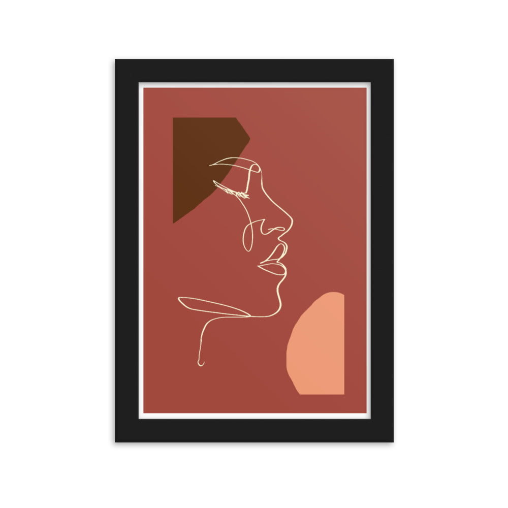 Lined Side Face Framed Print