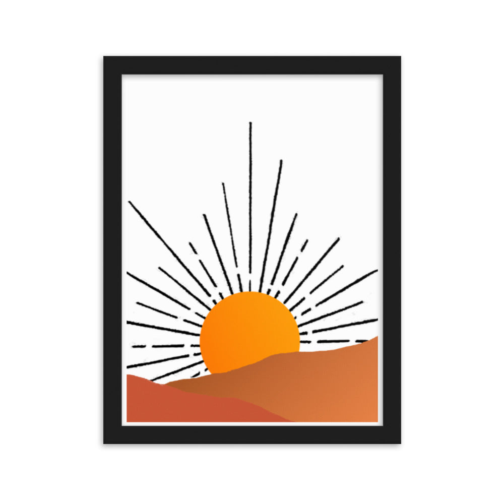 Sunrise over Desert Framed Print