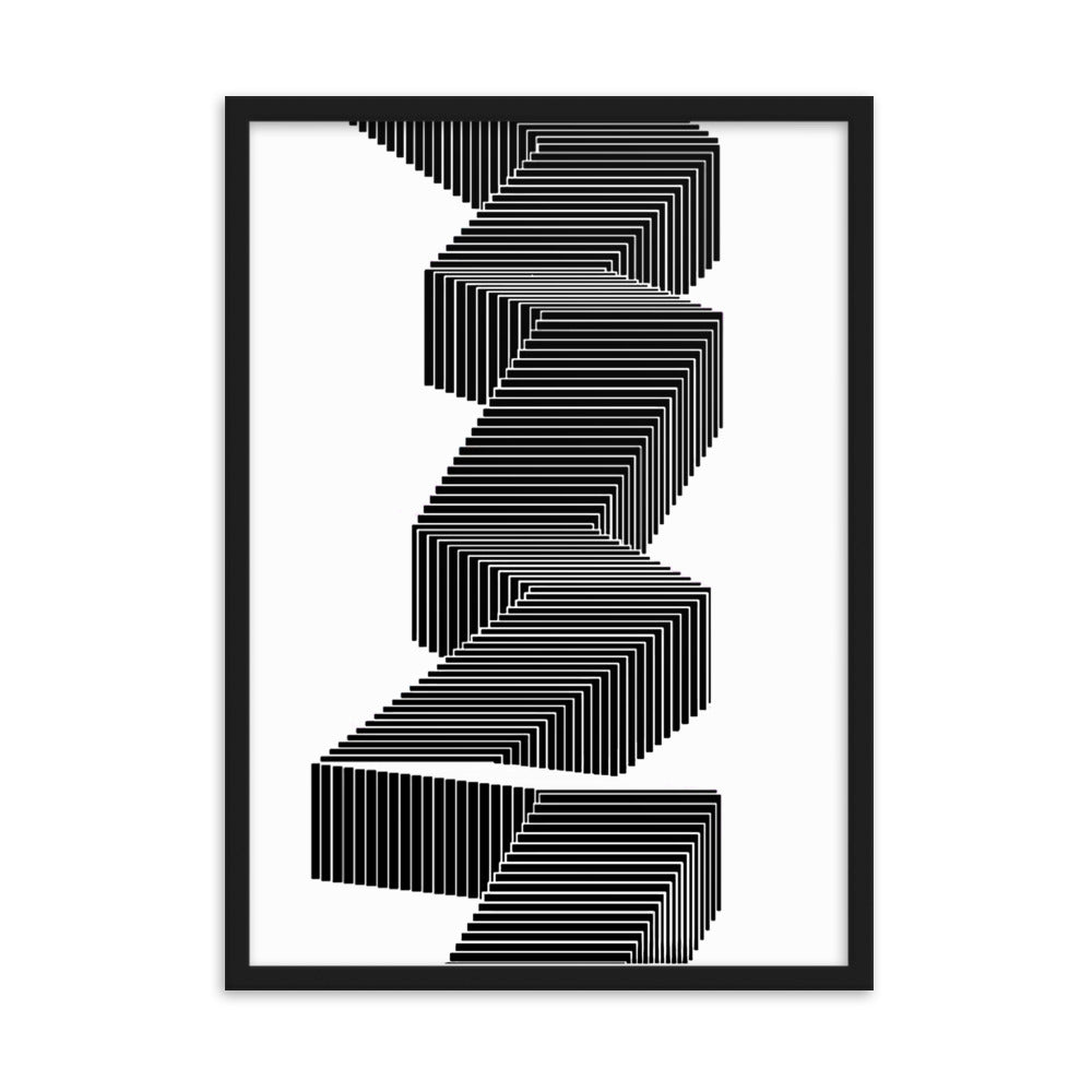 Mono Steps Framed Print