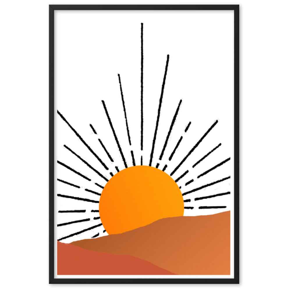 Sunrise over Desert Framed Print