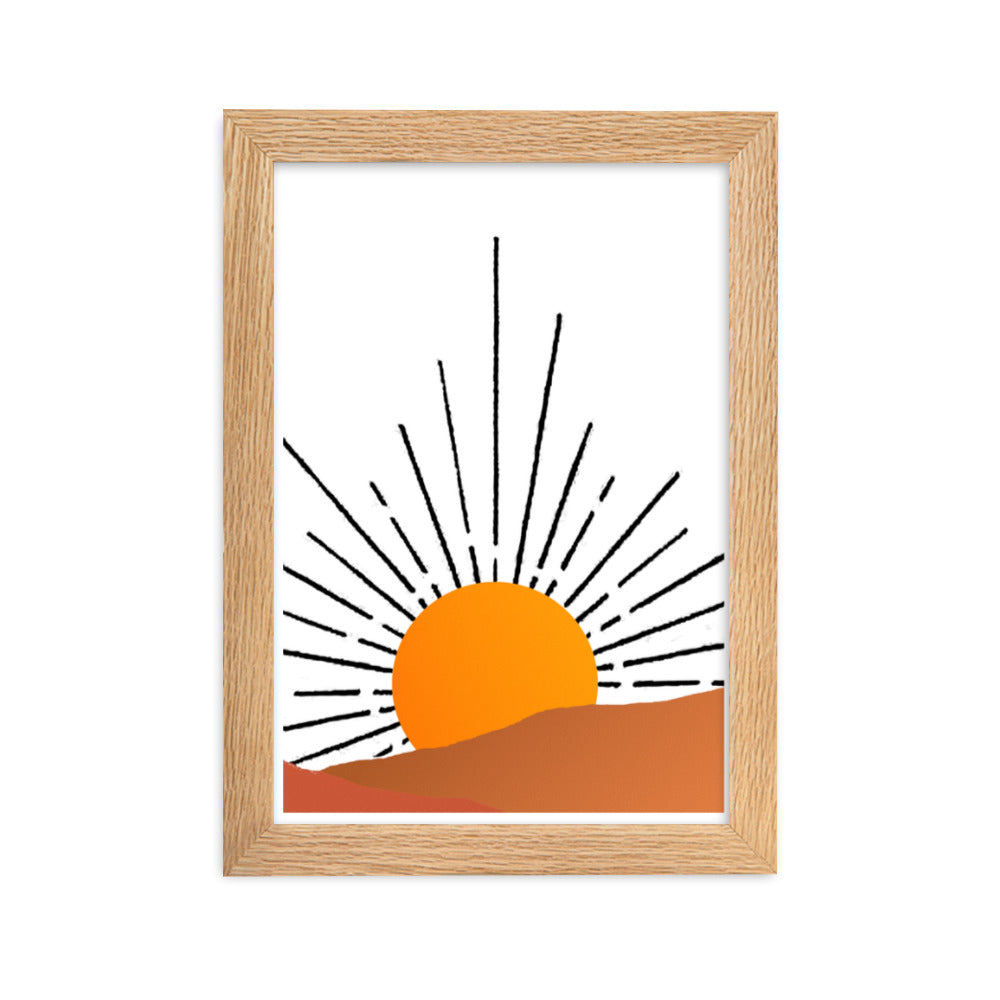 Sunrise over Desert Framed Print