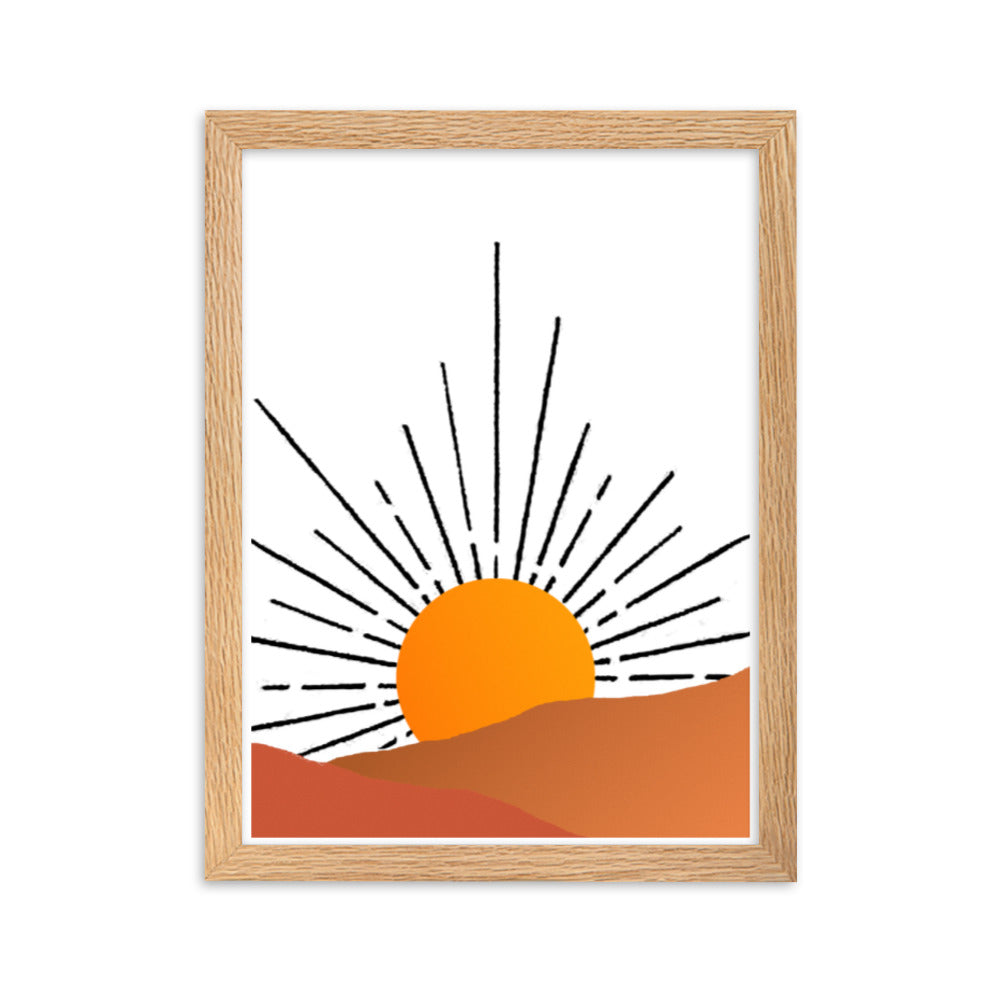 Sunrise over Desert Framed Print