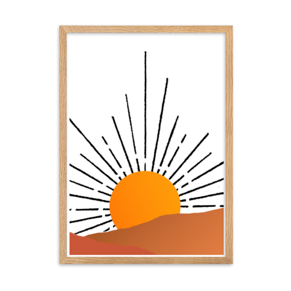 Sunrise over Desert Framed Print